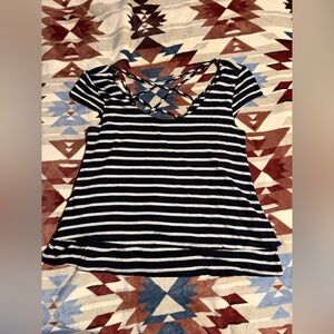 Charlotte Russe Black and White Striped Blouse